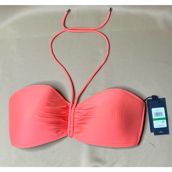 Tommy Hilfiger Orange Convertible Bandeau Bikini Swim Top L NWT - Picture 2 of 3